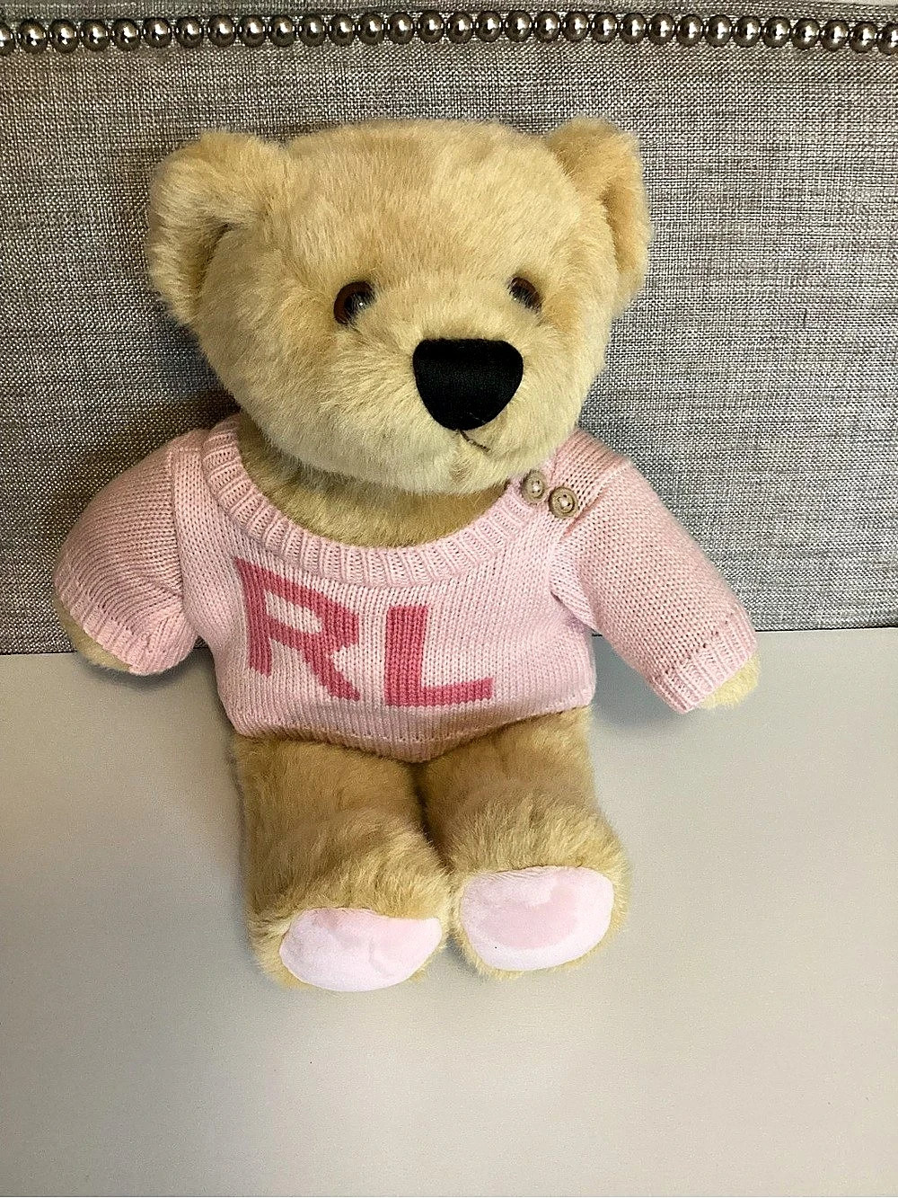 Ralph Lauren 2020 the Romance Bear White Teddy Bear Plush Pink Sweater Cute Soft